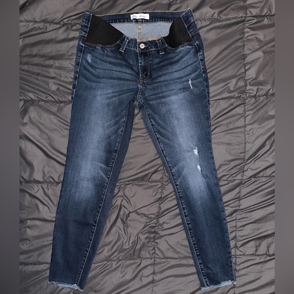 KanCan Blue Skinny Jeans with Distressed Details
